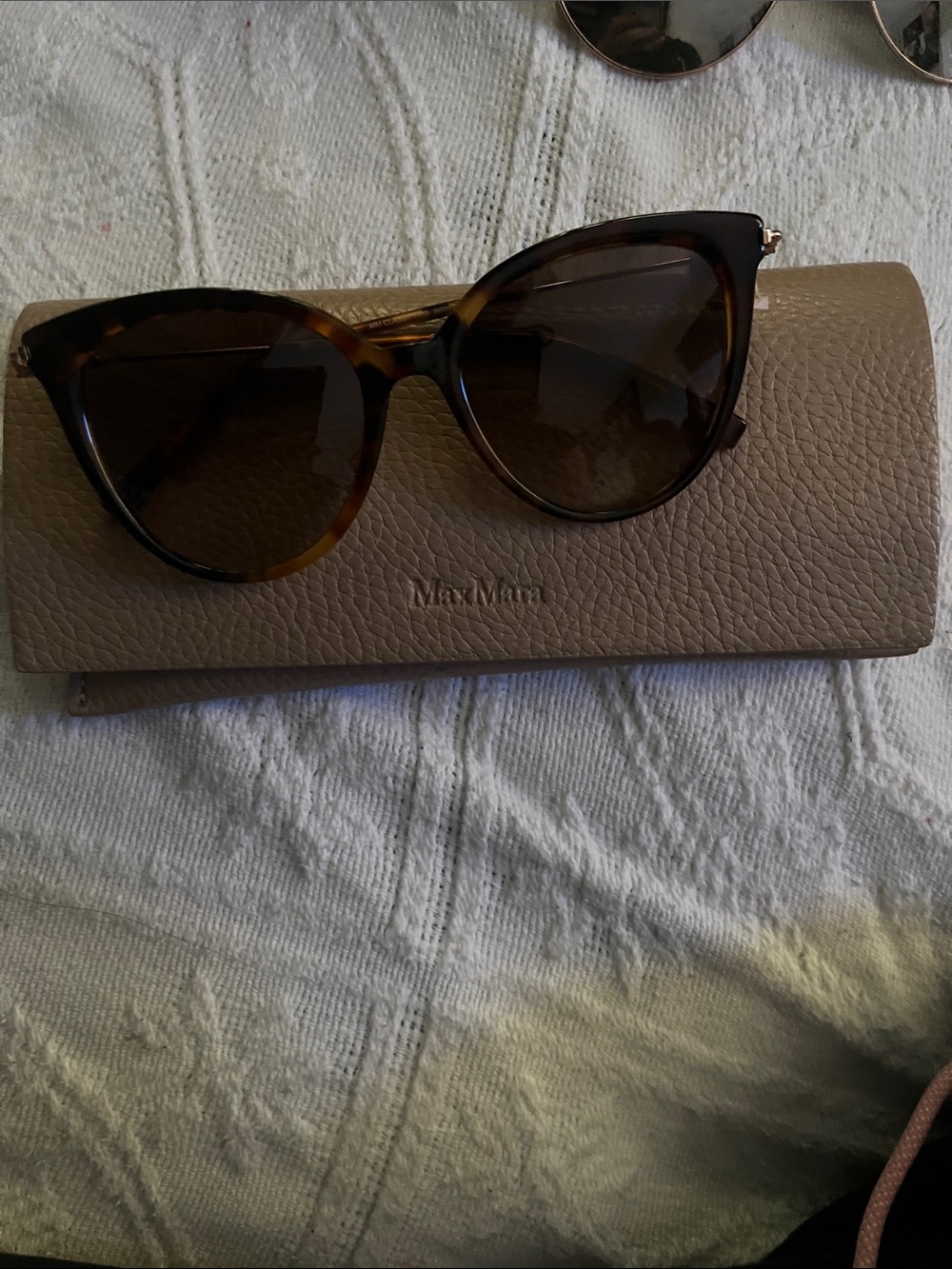 MaxMara Tortoiseshell Cat-Eye Sunglasses with Brown Lenses